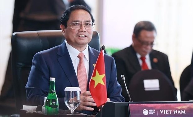 PM Pham Minh Chinh attends the dialogue between ASEAN leaders and the High-Level Task Force on the ASEAN Community’s Post-2025 Vision in Labuan Bajo, Indonesia, on May 10. (Photo: VNA)