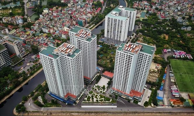 Apartment buildings in Hoang Mai district of Hanoi (Photo: VNA)