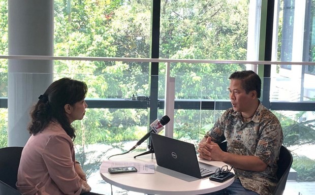 Dr. Nguyen Hong Hai, from the Centre for Policy Futures at the University of Queensland of Australia, in the interview with the Vietnam News Agency's correspondent. (Photo: VNA)