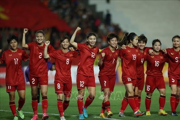 National women’s football team climbs one place on global ranking.(Photo: VNA)
