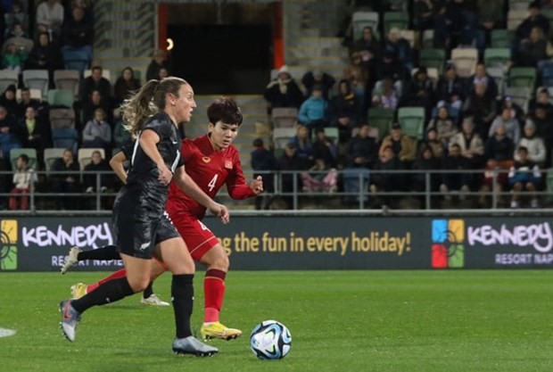 Vietnam lose 0-2 to New Zealand in a friendly at McLean Park Stadium in New Zealand on July 10. (Source: VFF)