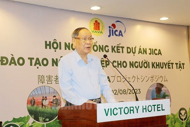 VAVA President Nguyen Van Rinh speaks at the event. (Photo: VNA)