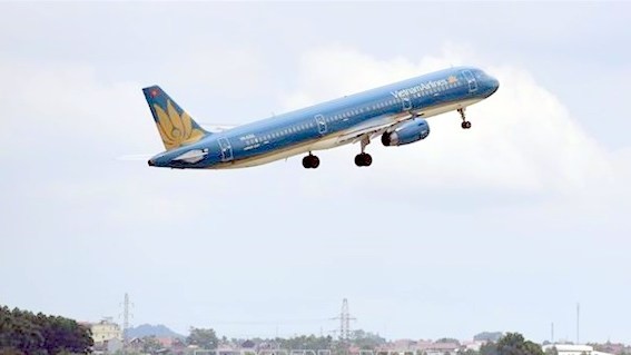 An airplane of the national flag carrier Vietnam Airlines. (Source: VNA)