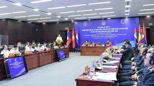 The 10th Tripartite Meeting between the Supreme Audit Institutions of Cambodia, Laos and Vietnam was organised in Da Nang city on August 29 (Photo: VNA)