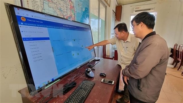 Fishing vessel operation supervision via VMS in Ninh Thuan (Photo: VNA)