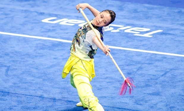 Wushu artist Duong Thuy Vi (Photo: VNA)