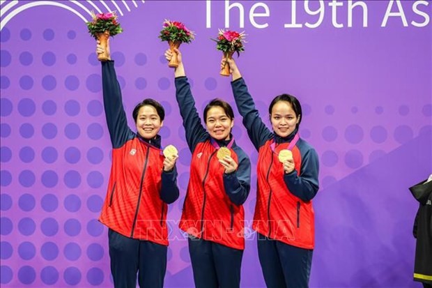 From left: Nguyen Ngoc Tram, Nguyen Thi Phuong and Luu Thi Thu Uyen. (Photo: VNA)