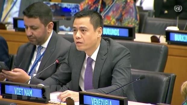 Ambassador Dang Hoang Giang, Permanent Representative of Vietnam to the United Nations, speaks at the event (Photo: VNA)