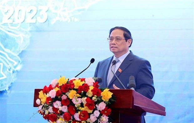 Prime Minister Pham Minh Chinh speaks at the ceremony. (Photo: VNA)