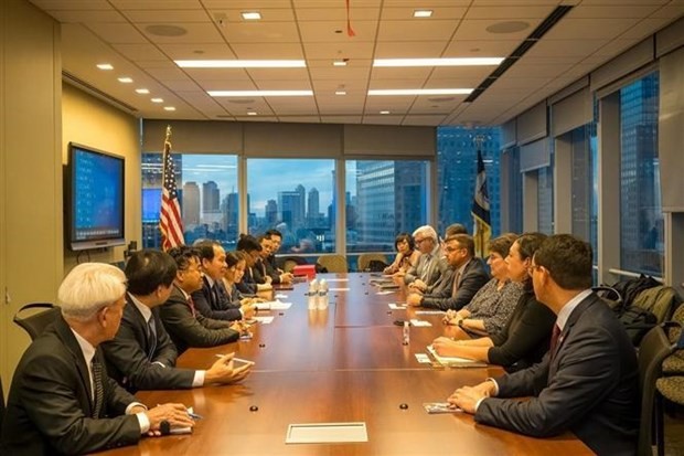 The working session between the Hai Phong Party Committee's delegation and the Port Authority of New York and New Jersey on November 20. (Photo: VNA)