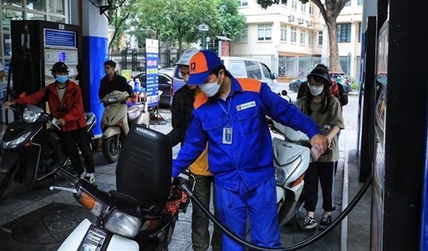 The retail prices of E5RON 92 and RON 95-III were cut by 584 VND and 506 VND to 21,690 VND (0.89 USD) and 23,024 VND (0.94 USD) per litre, respectively. (Photo: VNA)