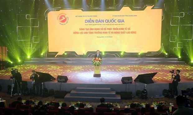 The fifth national forum on the development of digital technology businesses takes place in Quang Ninh province on December 11. (Photo: VNA)