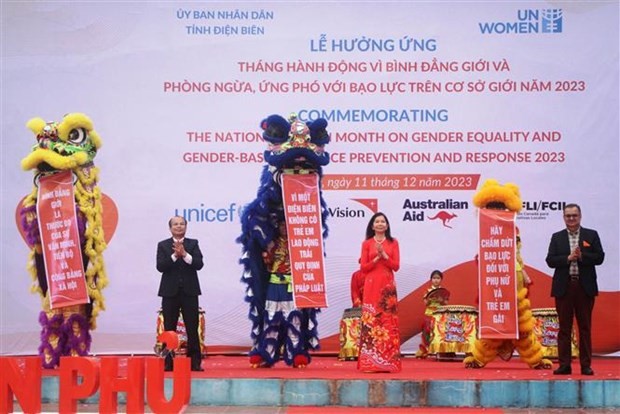 At the ceremony held in Dien Bien province in response to the National Action Month on Gender Equality, and Gender-based Violence Prevention and Response 2023 (Photo: VNA)