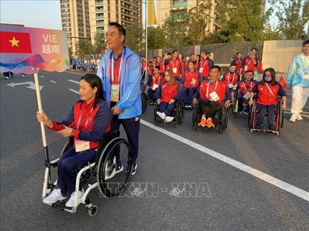 The Vietnamese delegation at the Asian Para Games 2023 (Photo: VNA)