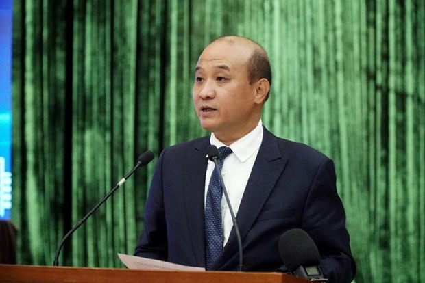 Vice Chairman of the municipal People’s Committee Le Quang Nam speaks at the event. (Photo: VNA)