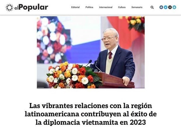 The article ran by the El Popular (People) e-newspaper. (Photo: VNA)