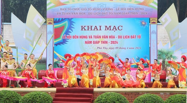 At the opening ceremony of the Hung Kings Temple Festival in Phu Tho province on April 9. (Photo: VNA)