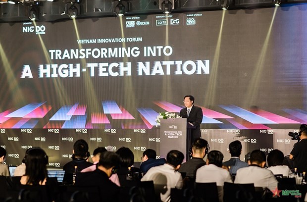 Deputy Minister of Planning and Investment Tran Duy Dong speaking at Vietnam Innovation Forum 2024 (Photo: qdnd.vn)