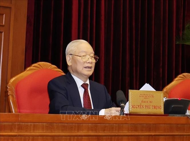 Party General Secretary Nguyen Phu Trong addresses the session (Photo: VNA)