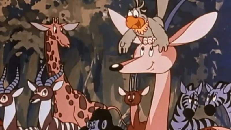 A scene from the cartoon "Jungle Emperor"