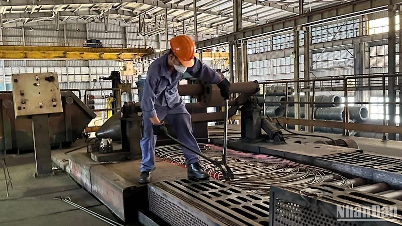 Steel production at Thai Nguyen Steel Rolling Factory. (Photo: nhandan.vn)