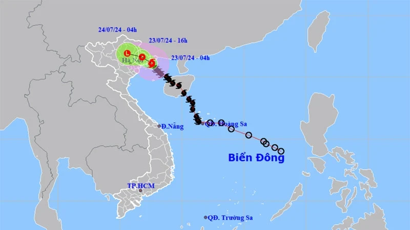 Location and direction of storm No. 2. (Source: nchmf.gov.vn)