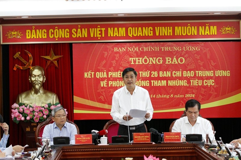 At the press briefing held in Hanoi to announce the outcomes of the 28th meeting of the Central Steering Committee for Prevention and Control of Corruption and Negative Phenomena (Photo: VNA)