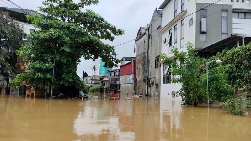 Flooding caused by Typhoon Yagi in Yen Bai province (Photo: VNA)