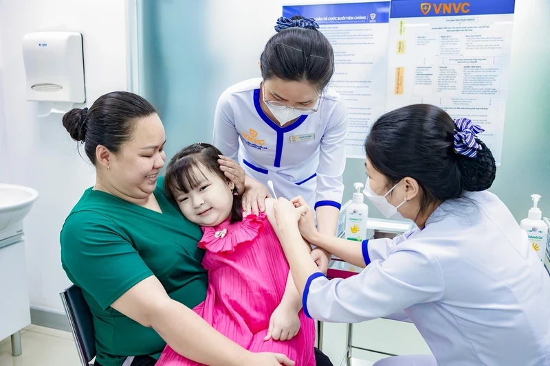 The vaccine is given to children aged four and older