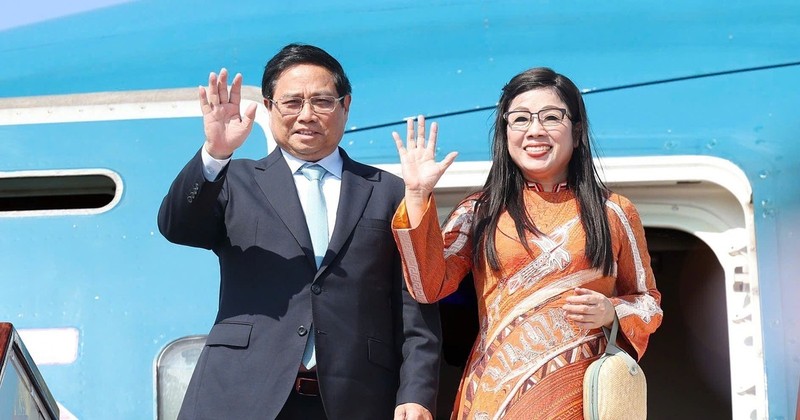 Prime Minister Pham Minh Chinh and his spouse wrap up an official visit to Qatar (Photo: VNA)