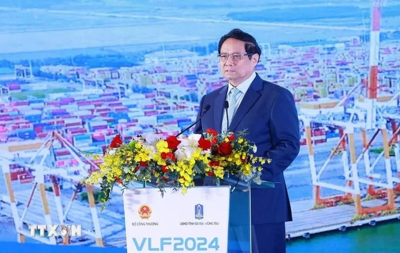 Prime Minister Pham Minh Chinh addresses the Vietnam Logistics Forum 2024 (Photo: VNA)