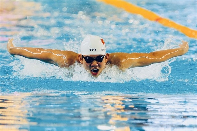 Nguyen Quang Thuan is one of two Vietnamese athletes at the 2024 World Aquatics Swimming World Championships in Hungary. (Photo: laodong.vn)