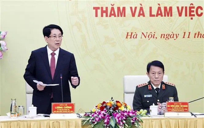 President Luong Cuong speaks at the event (Photo: VNA)