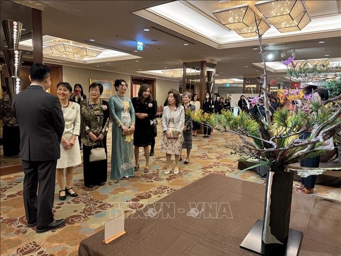 The Ikebana International Fair 2024 features 31 traditional Japanese flower arrangement styles with diverse colours and unique artistic designs. (Photo: VNA)