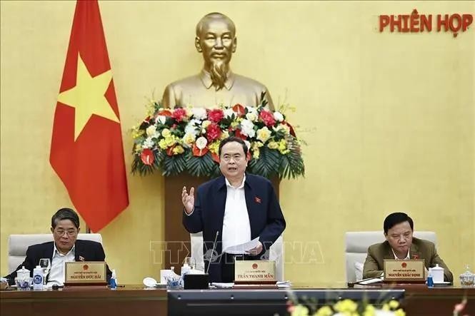 NA Chairman Tran Thanh Man speaks at the 15th National Assembly Standing Committee's 40th meeting. (Photo: VNA)