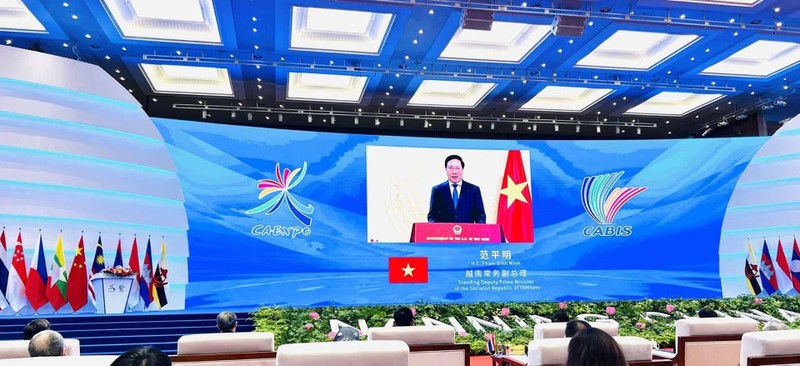 Permanent Deputy Prime Minister Pham Binh Minh delivers a vieo speech at the event (Photo: VNA)