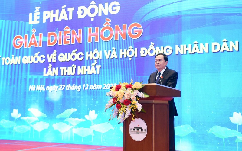 Permanent Vice Chairman of the National Assembly Tran Thanh Man speaking at the event (Photo: quochoi.vn)