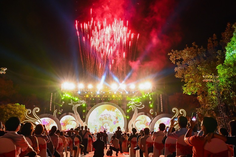 A firework display at the Ba Den Mountain Spring Festival 2020