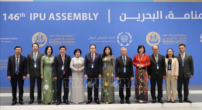 The Vietnamese delegation at the event (Photo: VNA)