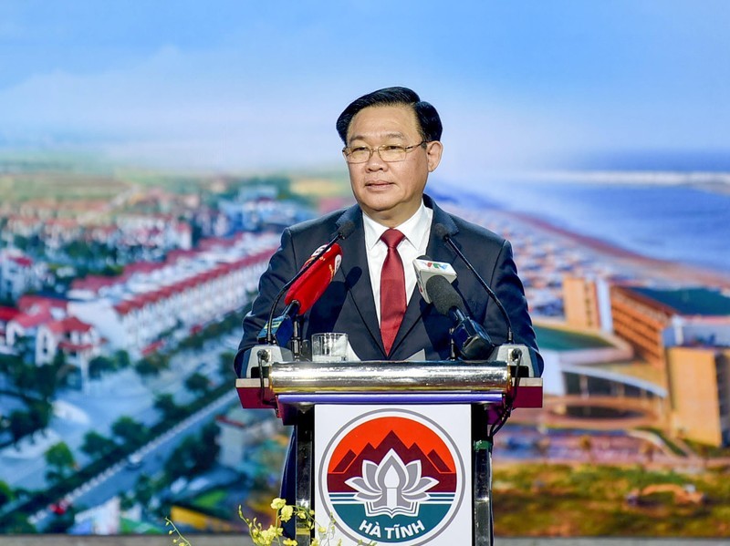 National Assembly Chairman Vuong Dinh Hue speaking at the conference (Photo: NDO/Duy Linh)