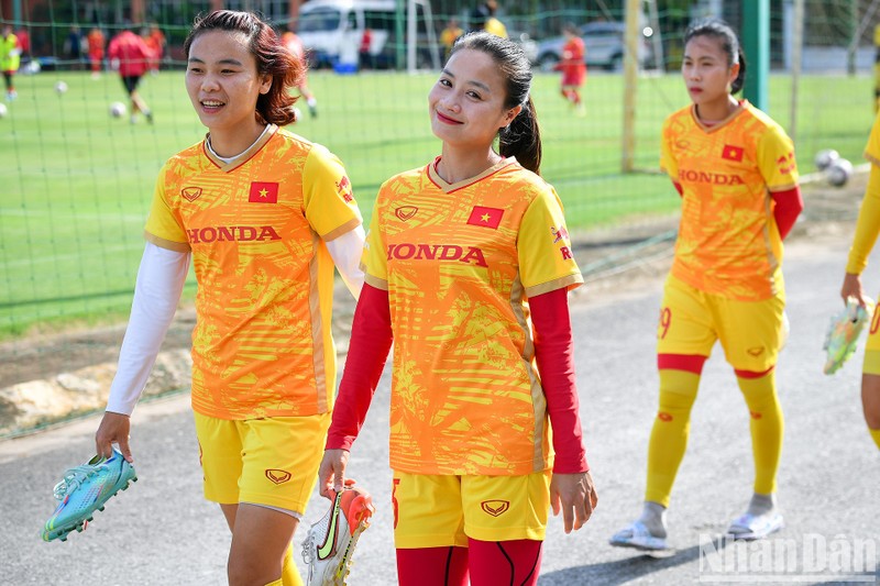 The team members are attending a training course at the Vietnam Youth Football Training Centre in Hanoi.