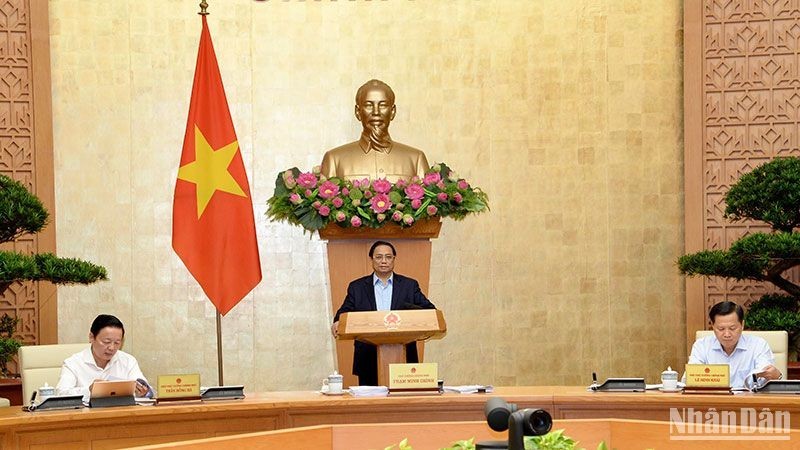 Prime Minister Pham Minh Chinh speaking at the event (Photo: NDO)