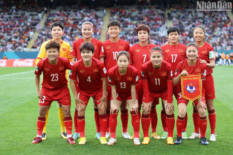 The Vietnamese team in the match against the US (Photo: NDO)