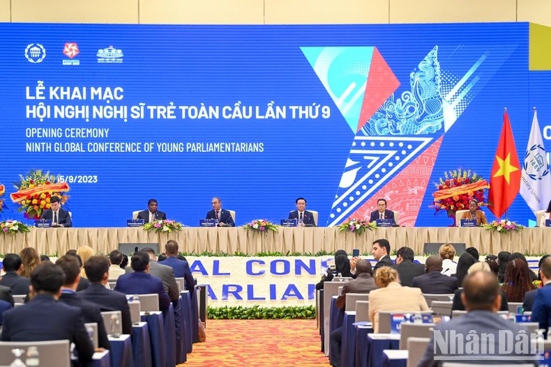 At the opening ceremony of the ninth Global Conference of Young Parliamentarians in Hanoi on September 15. (Photo: NDO)