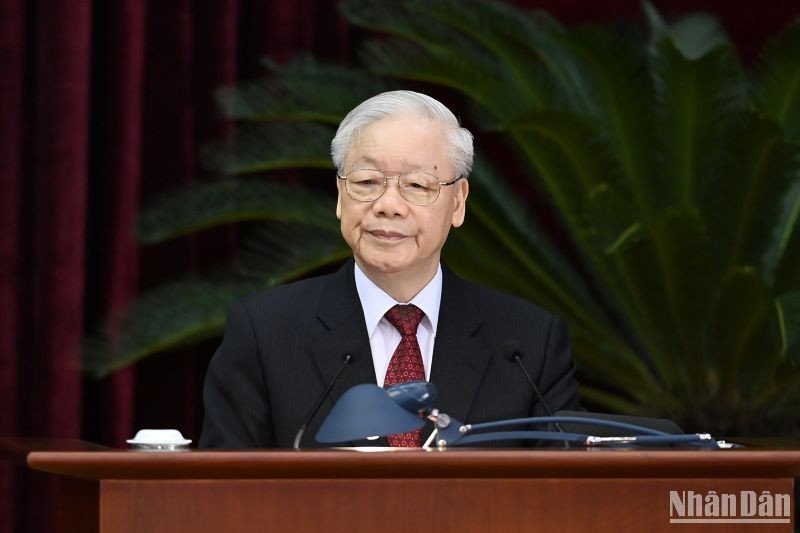 Party General Secretary Nguyen Phu Trong speaking at the closing ceremony (Photo: NDO/Dang Khoa)