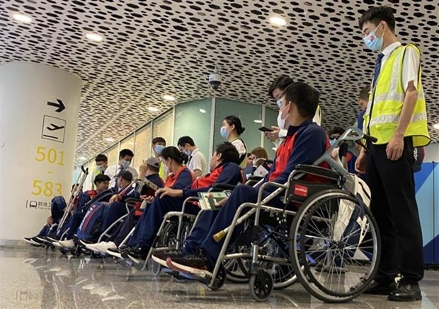 The Vietnamese squad to the 4th Asian Para Games in Hangzhou, China. (Photo: VNA)