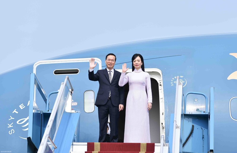 President Vo Van Thuong and his spouse set off for official visit to Japan (Photo: baoquocte.vn) 