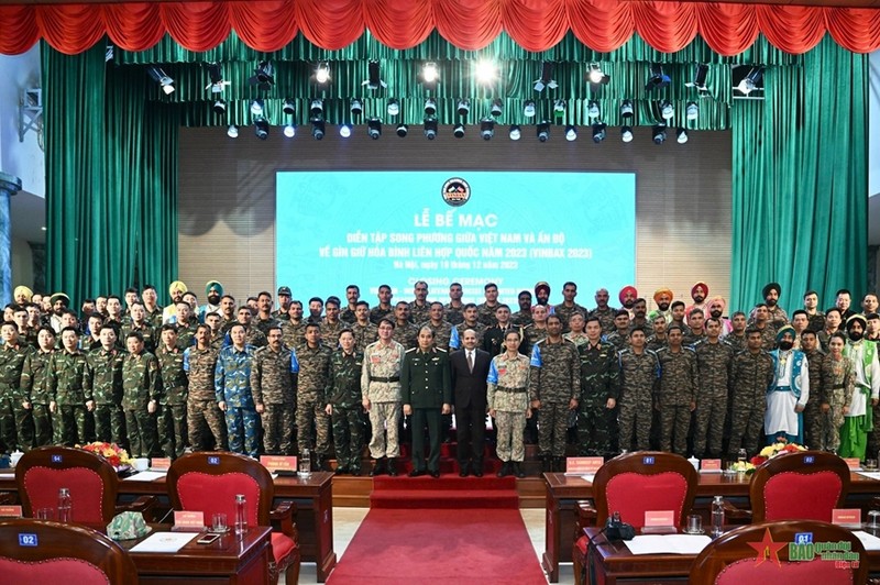 The fourth joint peacekeeping exercise between Vietnam and India - VINBAX 2023 concludes in Hanoi (Photo: qdnd.vn)