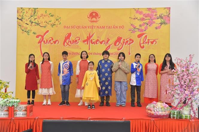 A performance at the Lunar New Year event held by the Vietnamese Embassies in Indian (Photo: VNA)