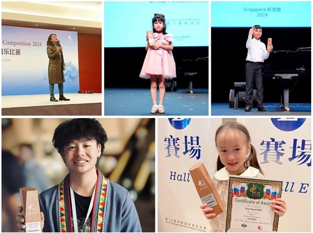 Five Vietnamese contestants win first prizes at the 18th ZhongSin International Music Competition 2024. ̣(Photo courtesy of ZhongSin International Music Competition)